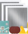 3 Piece Drywall Repair Kit For Large Holes And Cracks Self Adhesive 12 By 12 Inch Patches With Sandpaper And Scrapers