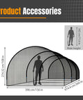 Portable 30Foot Baseball And Softball Batting Cage For Backyard Practice Collapsible Net dimensions illustration.