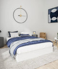 Rock Solid King Size Box Spring, Nine Inch Heavy Duty Steel Mattress Foundation With Tight Fabric Wrap in stylish bedroom setting.
