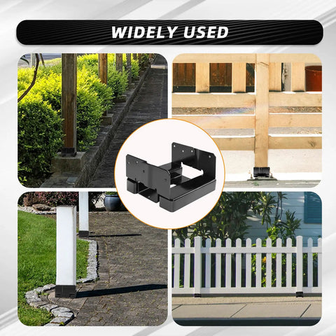 Heavy Duty 6x6 Post Base Brackets For Wooden Posts Fence Or Concrete Install Fits 5.5x5.5 Inch Posts Black 6 Pack Post Anchor Base Holder Kit For Gazebos Fences Mailboxes And Other Wood Or Concrete Projects