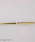 Premium Gold Woodturning Jig Set For Crafting Letter Openers Six Pack showing a gold letter opener assembly components.