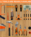 All In One 104 Piece Home Repair Tool Kit With Blow Case Ratchet Handle And Essential Hand Tools For Home Office And DIY Projects