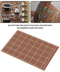 Ten Pack Single Sided Prototyping PCBs 64Mm By 95Mm 1.4Mm Thick Bakelite Circuit Boards with pre-coppered holes for DIY projects
