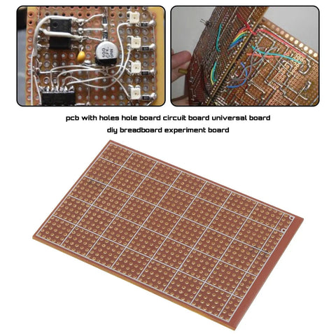 Ten Pack Single Sided Prototyping PCBs 64Mm By 95Mm 1.4Mm Thick Bakelite Circuit Boards with pre-coppered holes for DIY projects