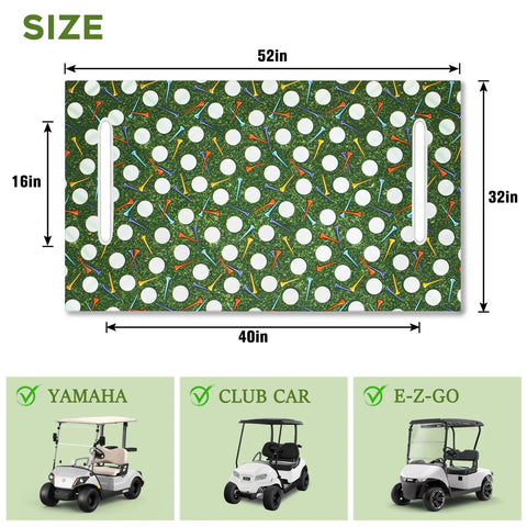 Hella Comfy Golf Cart Seat Covers Smooth Daily Ride Towel Blanket for Universal Two Seater, 52x32 inch with colorful golf design.