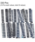 330Pcs 1R-1M Ohm SMT Resistor Kit With 33 Values 1W Power 5 Percent Tolerance Surface Mount Chip Resistors Assortment For DIY Tinkering And Electronics Projects, 2512 size