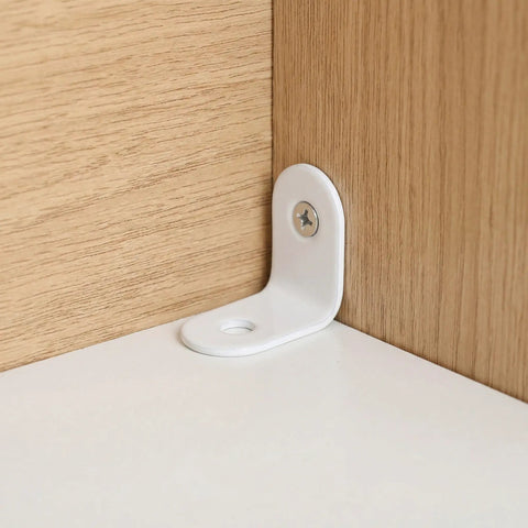 Stainless Steel L Shape Corner Bracket With Screws For Wood Shelves And Furniture, White Right Angle Support For Built To Last Storage