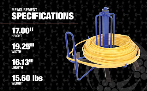Wire Smart Cable Dispenser Floor Or Stud Mount 3 In 1 Pro Grade Utility with measurement specifications displayed