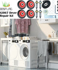 Upgraded 4392067 Dryer Repair Kit With W10837240 Idler Pulley repair parts, rollers, belt, and tool kit for drum rotation