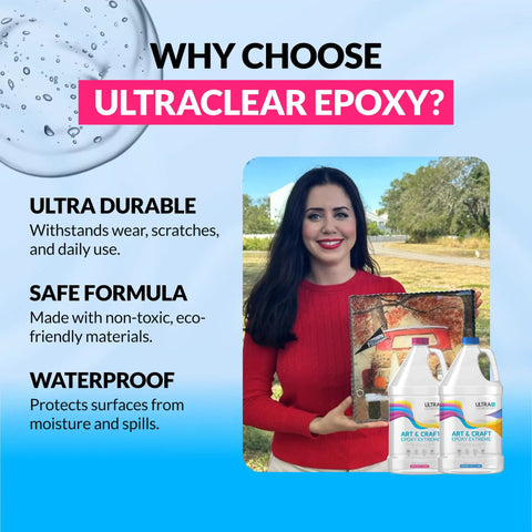 Ultra Clear Art And Craft Epoxy Resin With Scratch Proof Hardener Low Odor Formula No Fuss Pour For Diy Table Tops And River Crafts 64 Oz A B Mix Top Shelf Finish