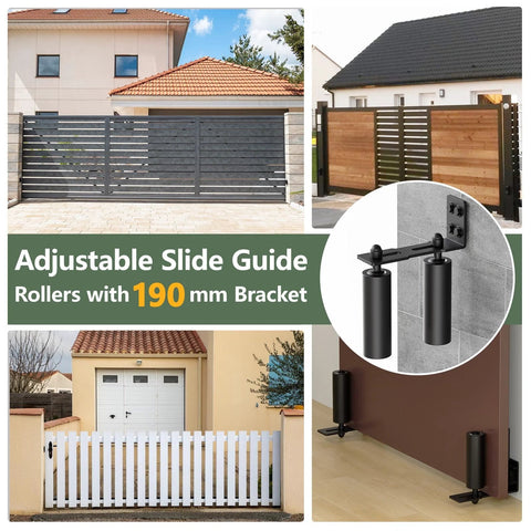 Heavy Duty Sliding Gate Roller Hardware Kit With Steel Wall Mount Bracket And Nylon Roller Guide for various gates