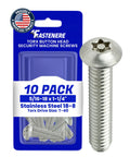 Bulletproof Torx Security Machine Screws 5/16-18 X 1-1/4 Inch Stainless Steel Tamper Resistant Button Head kit with packaging.