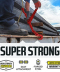 Heavy Duty Ratcheting Chain Binder Set 3/8 To 1/2 Inch Chain, 9,200 Lbs Working Load Limit in use on flatbed truck