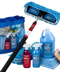 Waterless Wash Wax Mop Kit For RVs Boats And Aircraft With Deluxe Telescoping Pole 3 Ft 9 In To 9 Ft No Ladder Needed Wash Dry