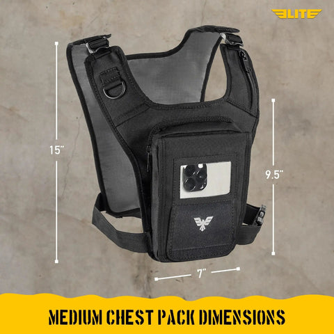 Road Ready Reflective Chest Harness With Secure Touchscreen Phone Sleeve And Lightweight Tactical Camera Pocket Smooth Hands Free Daily Carry For Weekend Warriors Urban Runners And Trail Explorers