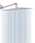 High Pressure 12 Inch Square Rain Shower Head With Arm In Brushed Nickel showing waterfalls from stainless steel head