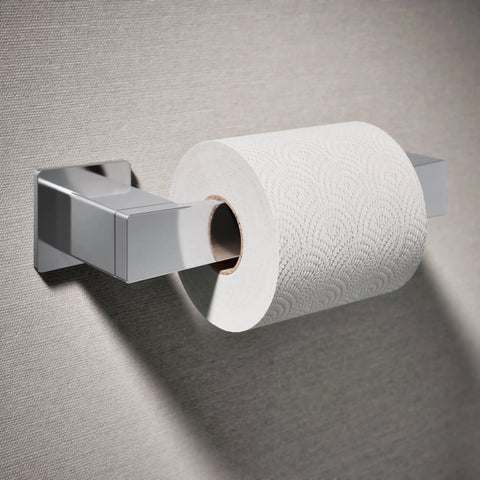 Honesty Pivoting Toilet Paper Holder for Modern Bathrooms, chrome finish, sleek square design with easy paper change feature.
