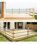 4 Pack 2 Inch Rope End Snap With Cross Screw For Hemp Rope Fencing And Deck Railing Kit in use on wooden deck outdoors
