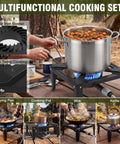 Heavy Duty Cast Iron Propane Burner With Adjustable Regulator Hose For Outdoor Camping And Wok Cooking Portable Gas Stove
