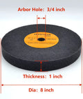 8 Inch Nylon Fiber Polishing Wheels Set Heavy Duty Deburring Tools For Metal Finishing Smoothes Out Rough Edges In No Time Flat, 180 grit