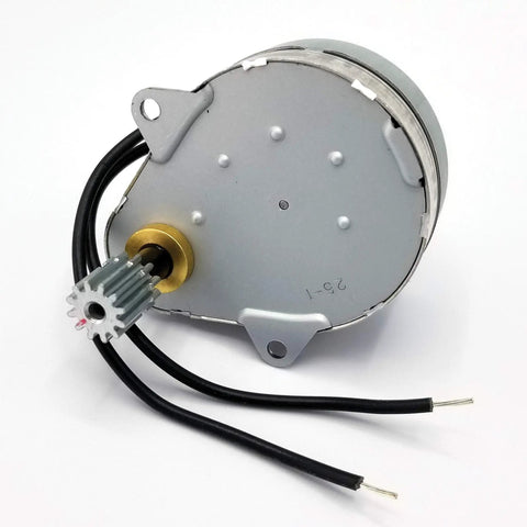 5600 Timer Motor Replacement For Water Softener Valves 120V 60Hz 3W Includes Mounting Screws 11384 front view with wires