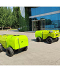 Remote Control Crawler Sprayer With Tracked Machine Design And Spray Vehicle Capabilities For Efficient Lawn And Garden Care. Two sprayers outdoors.