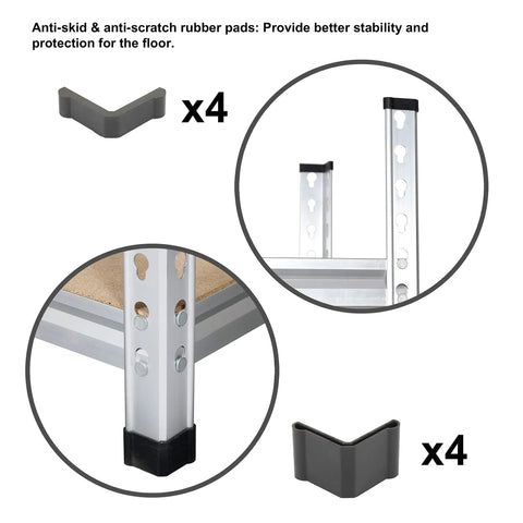 Rock Solid Five Tier Aluminum Storage Shelving Rack With Adjustable Heavy Duty Platforms For Garage Workshop And Home Top Notch Frame Handles Massive Loads Quick No Sweat Snap Together Setup Keeps Mess Out Of Sight Daily