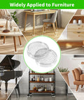 Straight Up Floor Savers Round Rubber Furniture Caster Cups 12 Piece Set Clear Non Slip Chair Coasters under various furniture legs.