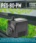 Magnetic Drive Fountain Pump 77 GPH 115 Volt With Built-In Adjustable Flow Valve And 6-Foot Cord Energy Efficient Water Feature Pump