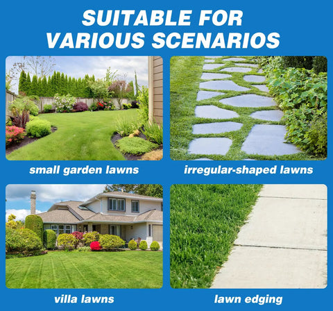 Cordless 9 Inch Mini Lawn Mower With 6000 RPM Brushless Power, 3 Adjustable Cutting Heights From 1.5 To 2.3 Inches, 20V 4.0Ah Battery And Charger Included, Smart Lift Sensor For Small Yards, No Fuss Quick Garden Care And Lawn Cleanup. Suitable for small garden lawns, irregular lawns, villa lawns and edging.