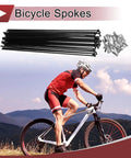 Cyclist on mountain bike with 28 pack 12G bicycle spokes 200mm carbon steel black wheel spokes with nipples for stronger wheels