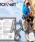Beefy 30kN Figure 8 Descender Made From 7075 Aluminum on rock climbing gear with test report and material cross-section