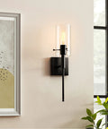 Modern Indoor Wall Sconces Set Of 2 In Bronze With Clear Glass Shades Sleek Minimalist Bedroom And Living Room Lighting Easy Two Way Install Durable Bronze Finish Perfect Accent Lights For Home Decor