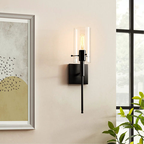 Modern Indoor Wall Sconces Set Of 2 In Bronze With Clear Glass Shades Sleek Minimalist Bedroom And Living Room Lighting Easy Two Way Install Durable Bronze Finish Perfect Accent Lights For Home Decor