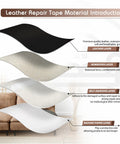 Layered view of Self Adhesive Leather Repair Tape 4x63 Inches For Damaged Leather Furniture Sofa Car Seats And Leather Goods Black