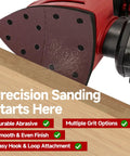 60 Piece Sander Replacement Pads With Hook And Loop Sandpaper Sheets 60 80 120 240 Grit Mix For Mouse Detail Sanders showing durable abrasive.