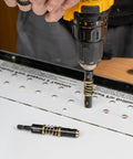 Using Beefy Shelf Pin Jig For Adjustable Shelves And Cabinets, 19-Inch Aluminum Spine, Dual-Row Indexing With 1.25 Inch Hole Spacing