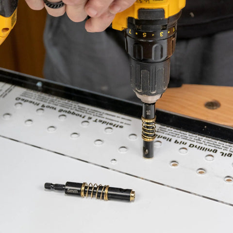 Using Beefy Shelf Pin Jig For Adjustable Shelves And Cabinets, 19-Inch Aluminum Spine, Dual-Row Indexing With 1.25 Inch Hole Spacing