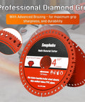 Tough As Nails Brazed Diamond Cutting Discs For Angle Grinders, 4 1/2 Inch, 7/8 Inch Arbor, for precision cuts on tile and metal.