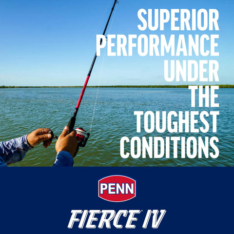 Angler using Fierce IV Spinning Reel And Fishing Rod Combo For Saltwater Angling With Full Metal Body HT 100 Drag at sea