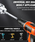All in One Pipe Threader Kit for One Half, Three Quarters, and One Inch Pipes Internal and External Threading Tool shown with drill compatibility