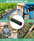 Silicone Tubing 9/32 Inch ID (7mm) by 7/16 Inch OD (11mm), 10 Ft High Temp Hose For Water Air Transfer, Pumping, Brewing, Aquaponics, Lab And Do It All DIY, Black; shown in various uses including water transfer, drip irrigation, and pump connection.