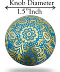 Sky Blue Brass Door Knobs Set Of 6 38mm Handcrafted Drawer Pulls And Cabinet Knobs For Cabinets Wardrobes And Kitchen Cupboards Includes Screws For Easy Install. 1.5 inch round brass knob