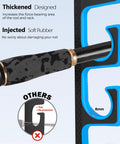 Close-up of Garage Wall Or Ceiling Mounted Fishing Rod Holder with Soft TPU Protective Pad showing rod held securely.