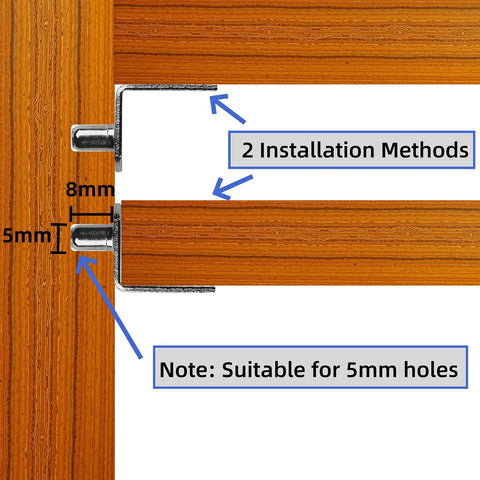 No Nonsense Heavy Duty 5Mm Shelf Pegs Seventy Pack Solid Metal L Shape Shelf Support Pins For Kitchen Cabinets Bookcases Closets And Custom Wood Shelving Built Damn Tough, shown with installation methods.