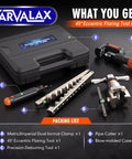 All In One Eccentric Flaring Tool Kit With 45 Degree Precision And Metric Imperial Clamp with tools and hard case