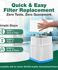 Instructions for 4 Pack Replacement Particle And Activated Carbon Filters For 211 Plus Foldable Air Purifiers installation.