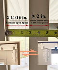 2 Pack Sliding Patio Door Foot Kick Locks For Secondary Childproof Security installation showing size measurements on sliding door.