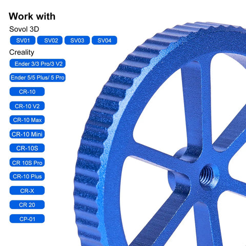 Close-up of blue aluminum hand twist leveling nut, part of Dope Upgrade Aluminum Hand Twist Leveling Nut Kit With 8 Silicone Heatbed Leveling Column Mounts For SV01 SV02 SV03 SV04 Ender 3 Pro V2 Ender 5 Pro Plus CR10 And 3D Printers.