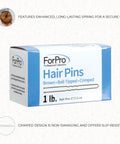 Solid Ball Tipped Hair Pins 320 Count Brown Crimped Styling Clips With Bounce Back Spring in packaged box 1 lb.